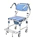Chaise De Douche À roulettes, Fauteuil Roulant Pliable Leger Aluminium, Chaise De Toilette A Roulette,Chaise Percée pour Toilettes, Marcheur Âgé, Chaise De Douche pour Personnes Âgées