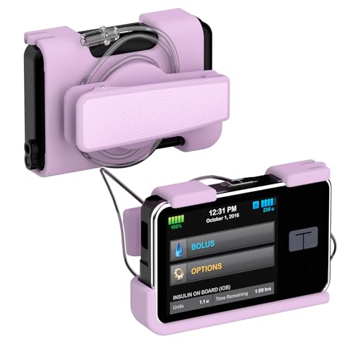 Heliocean Tandem t:Slim X2 Pump Case with 360 Rotating Belt Clip t Slim Pump Case Sturdy & Durable Clip Insulin Pump Holder Compatible with t:Slim/t:Slim G4 Tandem Holster Accessories (Purple)
