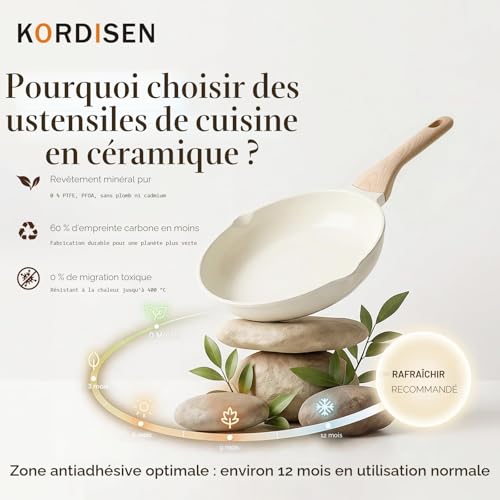 Set de poêle céramique induction sans PFOA pour cuisiner sans attacher
