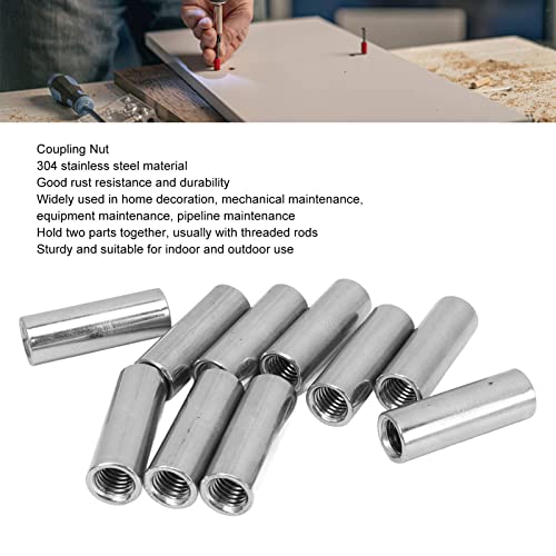 Tuercas de acoplamiento de varilla M10 de acero 304 para conectores hexagonales de pernos 4