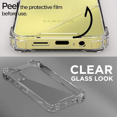 Image of Pikkme Back Cover for Samsung Galaxy A15 5G Raised Edges Shockproof Clear PC + TPU Transparent Protective Phone Bumper Case(Transparent)
