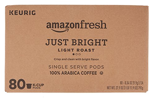 Image of AmazonFresh 80 Ct. K-Cups, Just Bright Light Roast, Keurig K-Cup Brewer Compatible