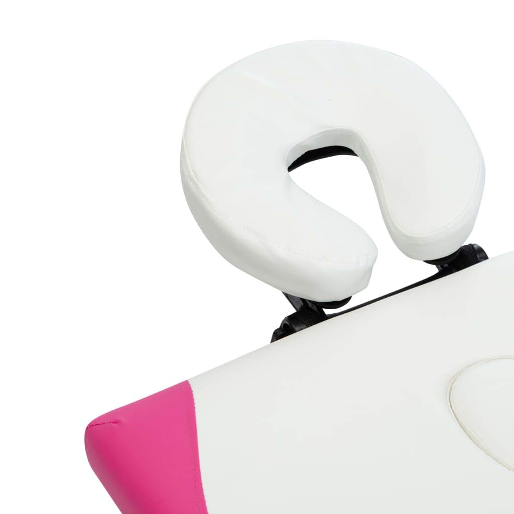 Generisch Massageliege Klappbar 4-Zonen Aluminiumgestell Weiß und Rosa,Gesundheit & Schönheit,Körperpflege,Massage & Entspannung,Massagetische,23.2KG,110250