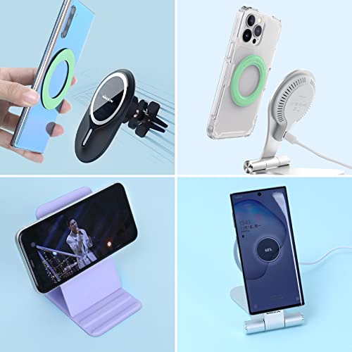 Image of Nillkin MagSafe Ring Magnet - Magnetic Phone Sticker for Samsung Galaxy S23 S22 S21 S20 Ultra /Plus,Note 20 /10 /9 Series, iPhone 14 13 12 11 /XS /8 /SE, Google Pixel 7 Pro, Android Phones, 2 Pack Green