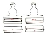 MYIW Abrazadera de plata hebillas - peto clips con rectangulo hebilla de tirantes y correas - Sujetadores para vestidos de overoles y delantal (2')