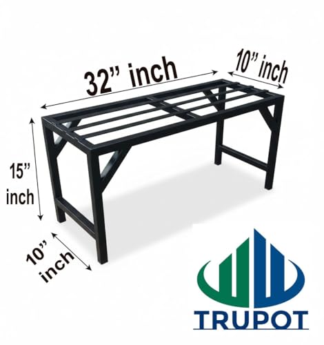Image of A One Single Step Pot Holder / 1 Step Plant stand, Garden bench,Iron bench for Roof and outdoor in Black