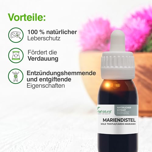 Carduus Mariendistel Tropfen Hochdosiert 520mg/ml 50ml - Leber Kur & Detox - Unterstützt Leberfunktion, natürliche Entgiftung und eine gesunde Verdauung - Silymarin - Milk Thistle - Soria Natural