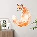Opprxg Adesivi murali Volpe Arancione Dipinti a Mano Decorazione della casa Soggiorno Camera da Letto Decorazione murale Camera dei Bambini Adesivi in ​​PVC Adesivi murali in Vinile 67x81cm