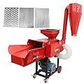 HayWHNKN Electric Hay Crusher Chaff Cutters Grass Corn Straw Cutter Pulverizer for Feed Process with Cyclone Dust Collector Auto Feed 220v 3kw 6 Blade Straw Silage Machine