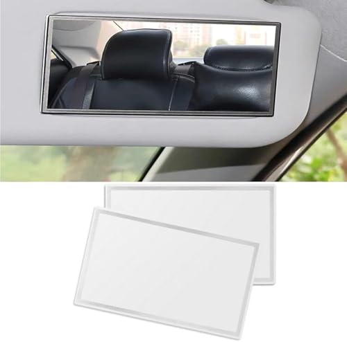 Lot de 2 miroirs à coller pour pare-soleil de voiture, 15 x 8 cm, miroir de maquillage HD, miroir de maquillage universel, pare-soleil intérieur avec miroir...