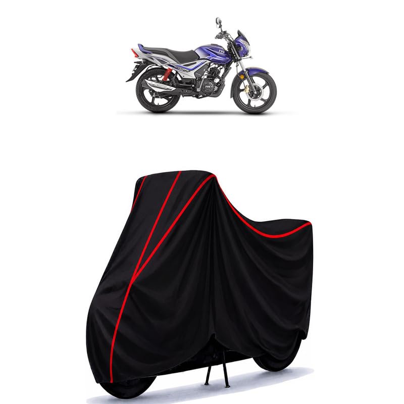 Image of TVS Star City Plus ES Drum Water Resistant Bike Cover for All Motorcycles & Rain | Heavy Duty | UV Protection, Dustproof, Scratchproof | All Weather Two Wheeler Cover with Elastic Bottom