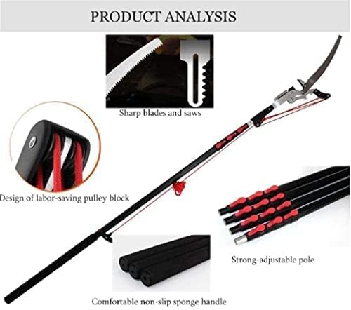 Professional Telescopic Saw Tree Pruners 18FT / 5.4M Retractable Pruning Saw Gardening Branch Saw Pruning Tools Telescopic Rod Saw With Steel Saw And String N