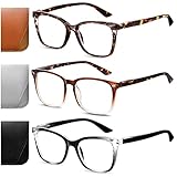【Flexible y Duradero】 La montura ligera y las lentes de policarbonato transparente, las patillas flexibles con bisagras de resorte proporcionan comodidad y no se aprietan para una gran experiencia visual. La montura ancha se adapta a todas las formas de cara y la patilla de plástico curvada es cómoda de llevar. Estos filtros de luz azul para gafas presbicia de alta calidad son también un regalo ideal para los padres y las personas mayores.