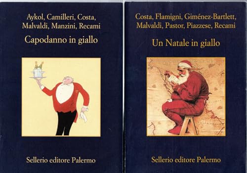 Capodanno in giallo + Un natale in giallo Aykol, Camilleri, Recami, Malvadi 2 VOLUMI Sellerio