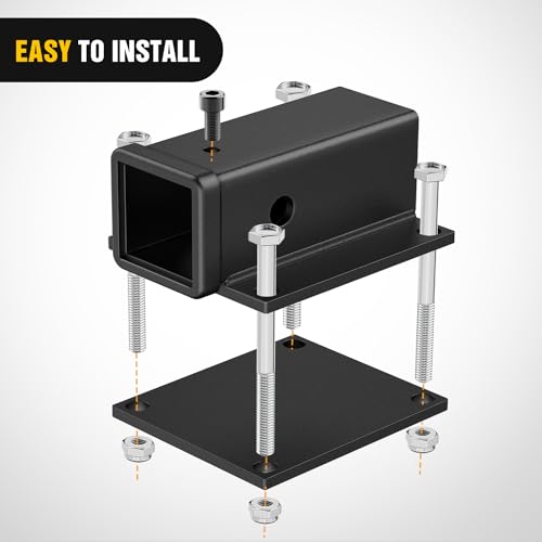 Image of Nilight RV Bumper Hitch Receiver Fits for 4-4.5 inches Beams 2 inch Receiver 2000 LBS Capacity Bolt-On Heavy Duty Steel for Camper Bike Racks Cargo Carriers