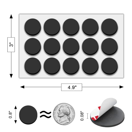 Image of 90 Magnets with Adhesive Backing, Sticky Magnetic Dots for DIYers, Teachers | Cuttable Round Magnets for Classroom & Office 0.8 inch x 0.08 inch, Peel & Stick Magnets Hang Word Cards and Reminders on Whiteboard