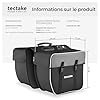 TecTake® Double Sacoche de vélo Porte-Bagage 35L Imperméable Accessoire Velo avec Bandes réfléchissantes & Poches Filets pour Bicyclette Cyclisme Panier Sac de Courses #5