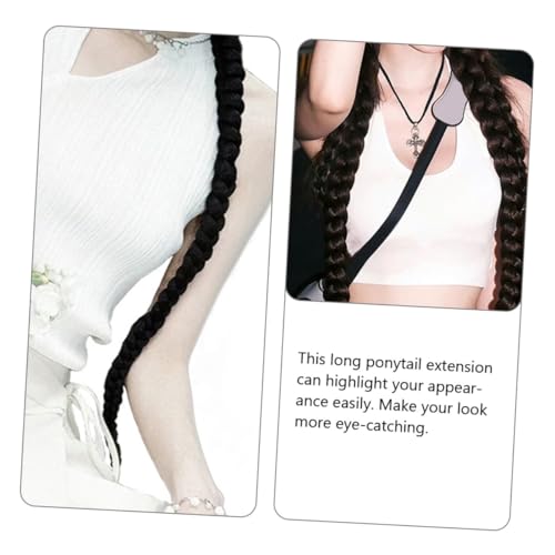 Extension queue de cheval tressée synthétique longue 100 cm OUNONA lot de 2 pour femmes - 6