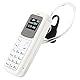 Handy Bluetooth Dialer, Handy mit Kleinem Bildschirm, GSM-Telefon, Kleinstes Handy, MP3-Musik-Player für Auto, Kleines -Handy, Geschenke (Weiss)