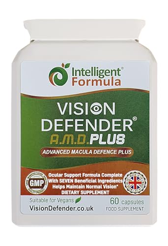 Vision Defender AMD Plus - Suplemento para Ojos con Luteína, zinc, vitamina E y C, mesozeaxantina, antioxidante y carotenoide - Protege y Mejora Salud Ocular - Eye Cápsulas