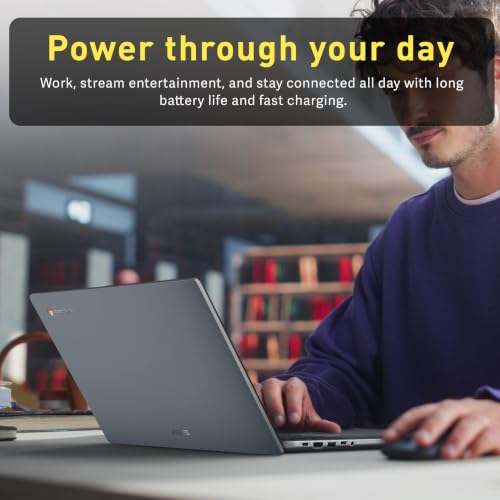 Image of ASUS CX14 14 inch FHD Chromebook Laptop, Intel Celeron N50,4GB Memory, 224GB Storage(64GB eMMC+160GB Docking Station Set), Intel UHD Graphics, 720p HD Camera, WiFi 6, Chrome OS,Dusk Gray