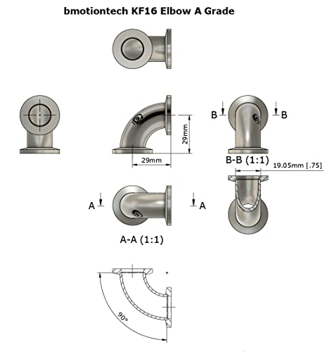 Image of Superior Grade - Elbow Fitting for ISO KF Flange (KF16 90 Elbow)