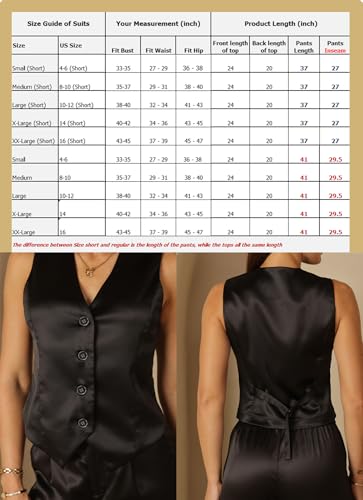 Elegant Women's Satin Suit Sets in Black - 2 Piece Wide Leg Pants & Vest for Chic Casual and Formal Occasions - Image 5