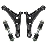 TRQ Front Suspension Kit Control Arm with Ball Joint Sway Bar Stabilizer Link Compatible with 2014-2023 Mitsubishi Mirage 2017-2023 Mirage G4