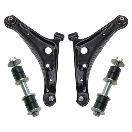 TRQ Front Suspension Kit Control Arm with Ball Joint Sway Bar Stabilizer Link Compatible with 2014-2023 Mitsubishi Mirage 2017-2023 Mirage G4