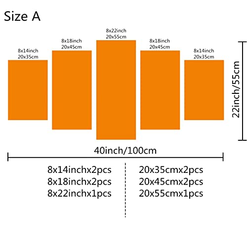 SQTYLJW Quadri Moderni Stampa 5 Pezzi Hollow
