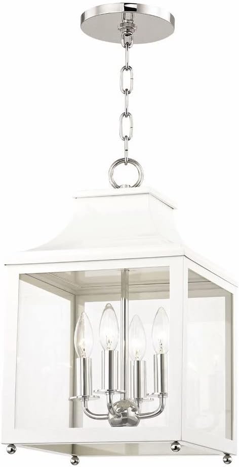 Mitzi H259704S-PN/NVY Leigh - 4 Light Lantern 18.75 inches Tall and 11.25 inches Wide - Polished Nickel/Navy