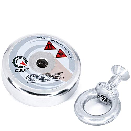 333lb Fishing Magnet - Super Strong Pull Force Neodymium Magnets (151kg) - Recover Objects from Rivers & Lakes (2.36” ; 60mm)