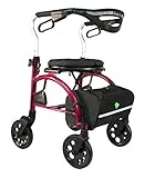 Evolution Xpresso Zero Lightweight Medical Walker Rollator with Seat, Large Wheels, Brakes, Backrest, Basket for Seniors Indoor Outdoor use (Tall)