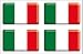 Artimagen Pegatina Bandera rectángulo Italia 4 uds. Resina 30x18 mm/ud.