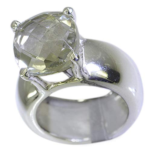 Bague améthyste verte quartz véritable et argent massif 925