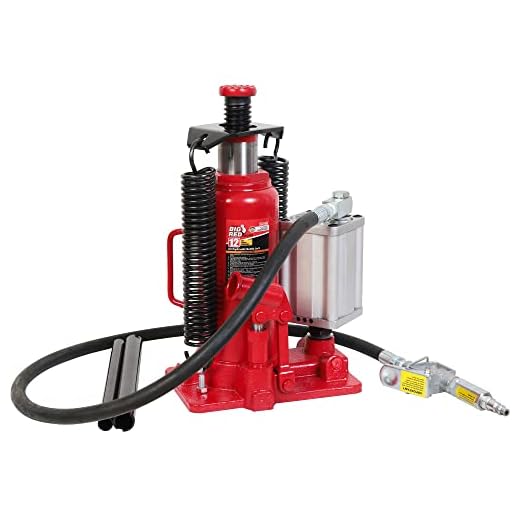BIG RED 12 Ton (24,000 LBs) Torin Pneumatic Air Hydraulic Car Bottle Jack for Auto Repair and House Lift, Red, TAM91206
