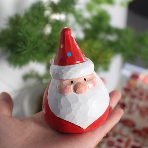 Figurine de Noël en bois : décoration de Père Noël debout pour table - 4
