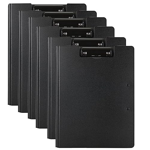Clipboard Folder, 6 Pack A4 Foldable Clipboards File Folder Flip Writing Pad for Memo Form Document & School Office Work - Black