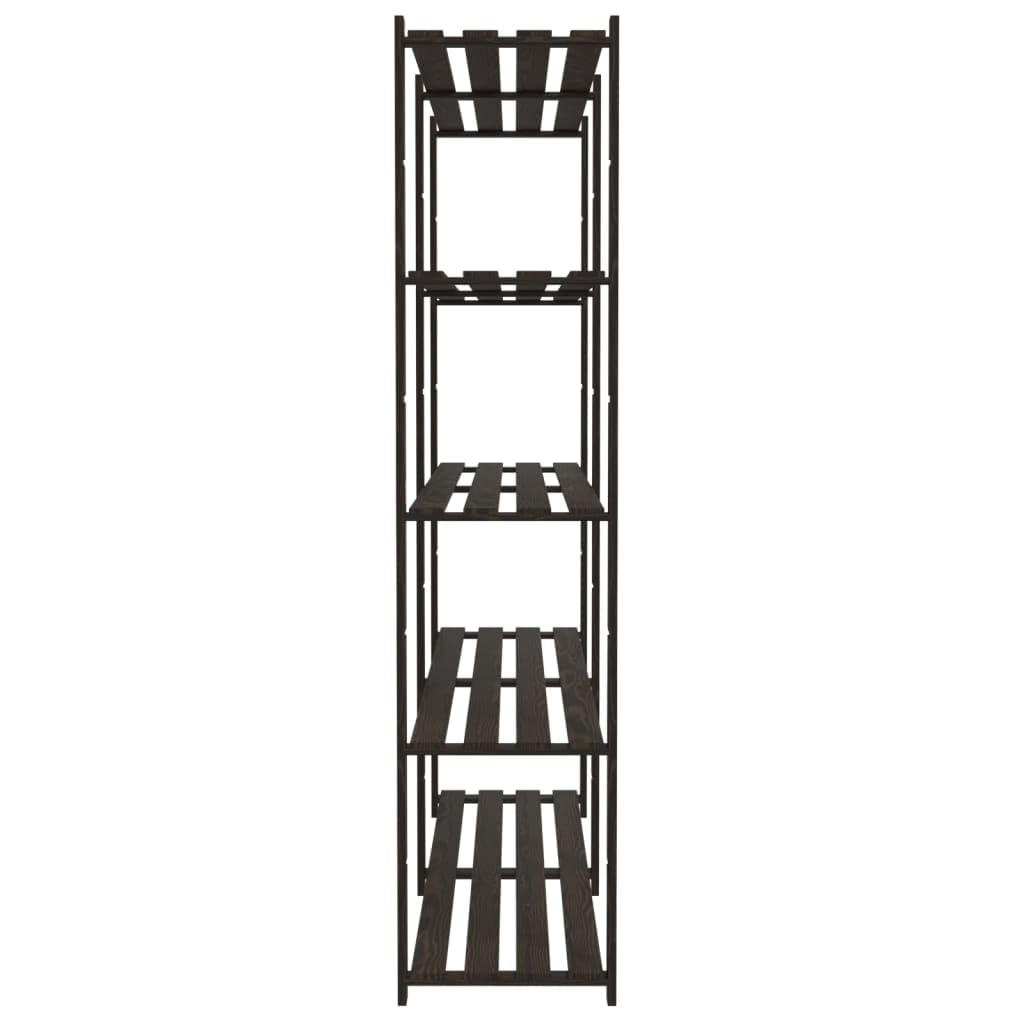 ShGaxin Estantería de 5 Niveles Madera Maciza Pino Negro 170x38x170 cm, Estanterias Almacenaje, Estanterias Trastero, Estanterias para Garaje, Estantes para Herramientas - SPU:373406