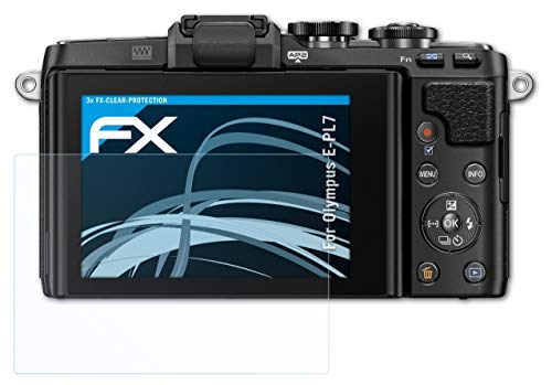 atFoliX Screen Protection Film compatible with Olympus E-PL7 Screen Protector, ultra-clear FX Protective Film (3X)
