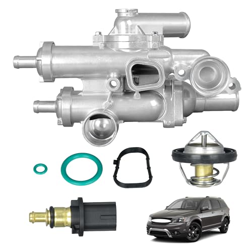 Yongtoparts 902-319 Aluminium Engine Coolant Thermostat Housing Assembly Compatible with Chrysler 200 Sebring Dodge Journey Avenger Caliber Jeep Compass Patriot 2.4L Replace OE 68003582AB 4884873AA