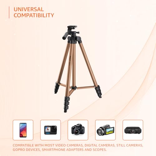AMAZONBASICS Lightweight 41-134cm Tripod with Mobile Holder & Carry Bag | for All Camera/Go pro/Smartphones| Copper 3 41afWpfQiKL