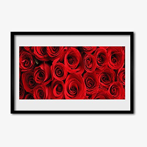 Cadre en MDF de qualité photo fleurs de roses murale 60x40 cm Tulup