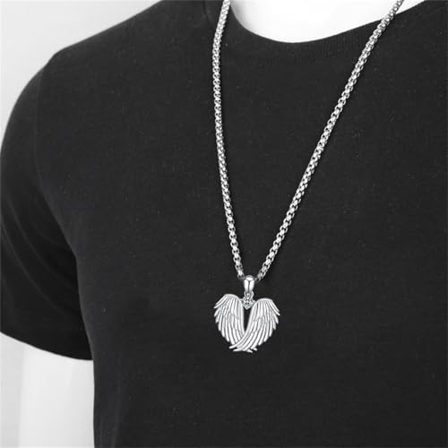 MALOYANVE Angel Wings Necklace Funny Lovely 925 Sterling Silver Rhinestone Hug Guardian Pendant Necklace for Women Lukey Christmas Jewelry3