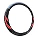 Alusbell Microfiber Leather Steering Wheel Cover Breathable Auto Car Steering Wheel Cover for Men Universal 15 Inches Red