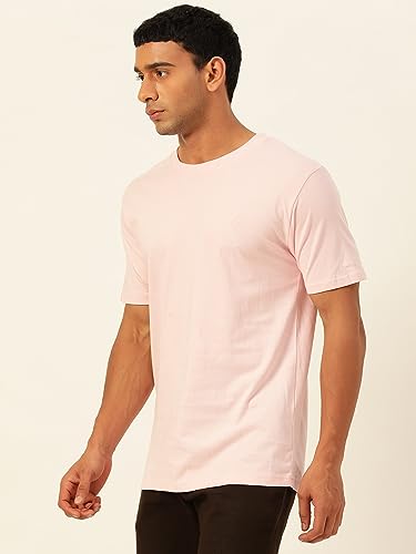 Image of Solid Soft Cloth Round Neck Cotton Relaxed Fit T Shirt