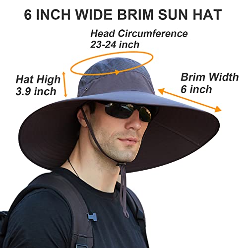 Image of Wide Brim Sun Hat for Men Women UV Protection Ventilated Summer Hats for Fishing Hiking Garden Beach