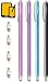 Dimples Excel New Generation 4 x Extra Long XXL 7.5" Ultra Slim 6mm Micro-Knit Hybrid Fiber Tip Stylus Pens + 4 Replacement Tips(4pcs - Aqua Blue/Black/Pure/Hot Pink)