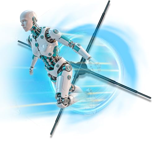 Image of GIWOX 3D Hologram LED Fan, Large 3D Holographic Fan Display w/1184 LED Light Beads, 1440P High Brightness Hologram Fan, Naked Eye Holographic Video Projector for Exhibition Business 39.4 inch