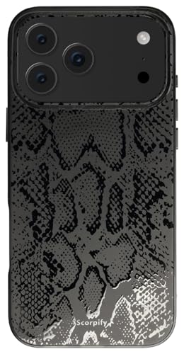 Coque iPhone 17 Pro Max MagSafe SCORPIFY avec motif serpent noir mat